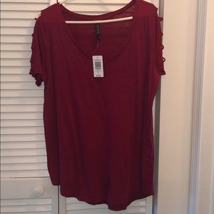 Torrid Premium Red Ladder Trim Tee